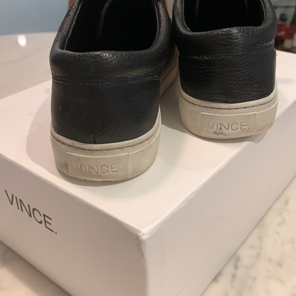 Vince - Afton Black Leather Lace Up Low-Top Sneaker - Picture 5 of 9